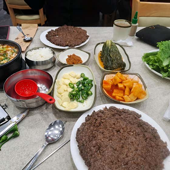 임진각식당 소불고기 상차림